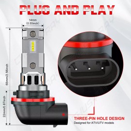 CHUSYYRAY 3 PIN For 2007-2022 Honda Rancher TRX420 TRX500 LED Headlight Hi/Low Bulbs 35w