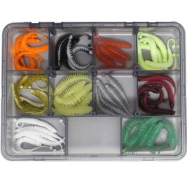 FTM Trout Bait Set - 50 Softbaits + Box (23 x 18 x 5 cm) - 20 x Hero + 30 x Snake - Trout Fishing