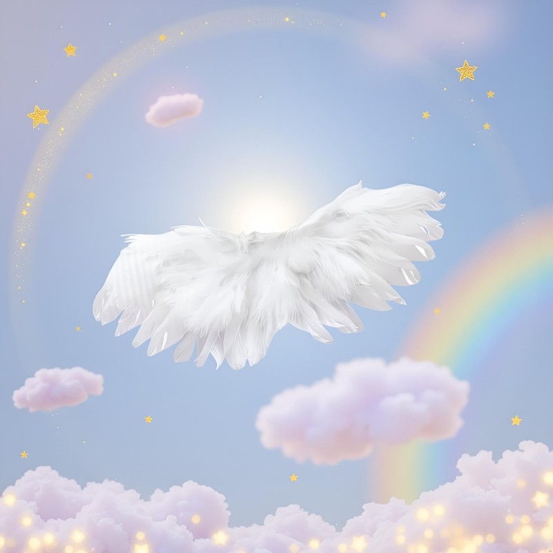 1 Pc White Mini Black and White Angel Feather Wings