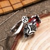 Feng Shui Ring, Pixiu Mani Mantra Protection Finger Ring Ruby
