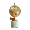 Globe NWT Glass Globe On Marble Alabaster Stand Mirrored Gold
