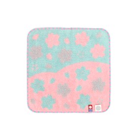 Imabari Towel Iori Sakura Handkerchief Towel, Fluffy, Soft, Highly Absorbent (Blue)