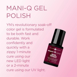 Young Nails Mani-Q Gel Polish, Color Gel Nail Polish for Natural Or Artificial Nails, Cure With LED Or UV Light, Soak Off Gel Polish 0.34 Fl Oz