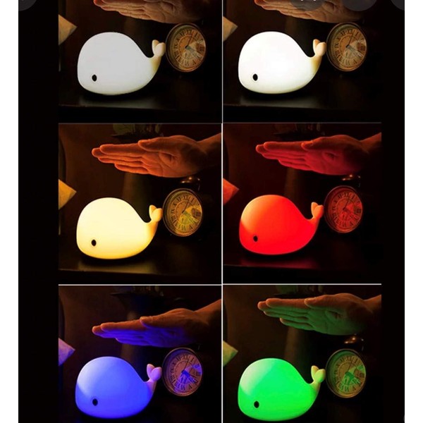 Luz de noche LED recargable de silicona multicolor cambiante para
