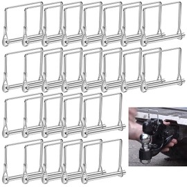 Elesunory 40 Pcs Trailer Hitch Pin, Square Coupler Pin 1/4 Inch, Safety Shaft Locking Hitch Pin, Carbon Steel Trailer Coupler Pin for Farm Lawn Garden Wagons Towing, Quick Release Wire Lock Pin