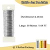 NISENTIA 150 m x 0.35 mm Craft Wire Thin, 3