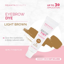 Renata Beauty Eyebrow Colour - Premium Eyebrow Dye - 15 ml Adjustable and Long-Lasting Eyebrow Colour for 4 Weeks - Safe and Gentle - Available in 4 Colours [Light Brown]