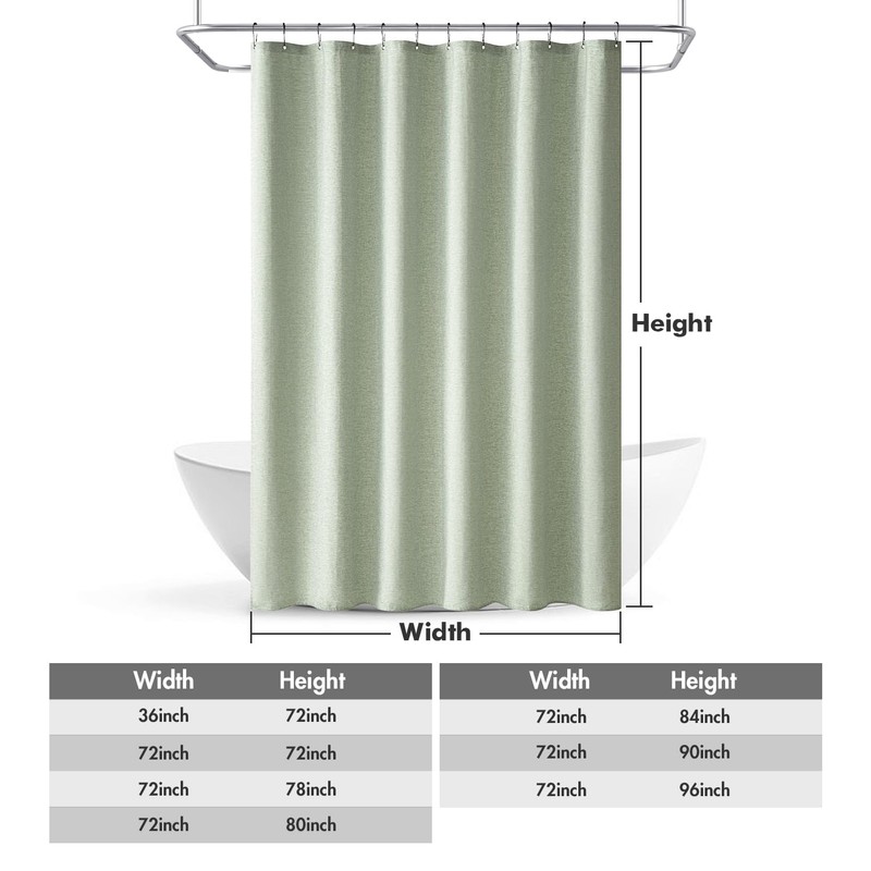 MIULEE Extra Long Linen Spring Shower Curtain 84 Inches Long