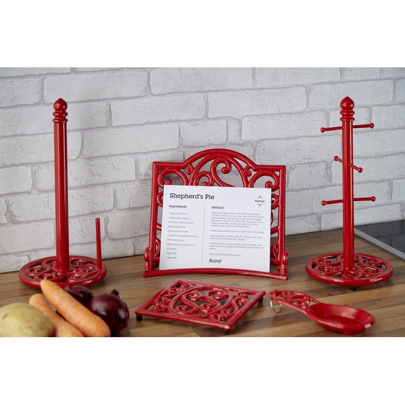 Premier Housewares 812118 Cast Iron Trivet - Red, H2 x