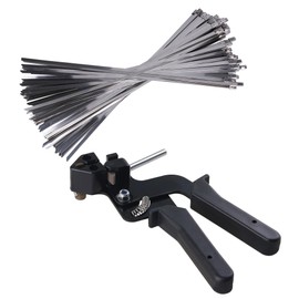CNCYEAH Stainless Steel Cable Tie Gun 1 Piece Zip Ties 200PCS 4.6 Inch 300mm 100PCS 4.6 Inch 200mm Metal Cable Zip Ties 304 Stainless Steel Cable Zip Ties Self-Locking Steel Exhaust Wrap Wire Ties