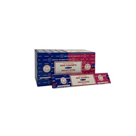 Satya 01323 Nag Champa & Indian Rose Combo Set of Incense Sticks, 12 Packs x 16g, Multi, One Size
