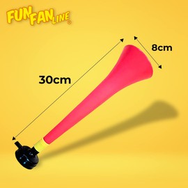 FUN FAN LINE - Pack x3 Plastic Vuvuzela Stadium/Non-Toxic Football Horn. Accessory for Football and Sports Parties. Very Loud Air Horn for Animation. (Belgium)