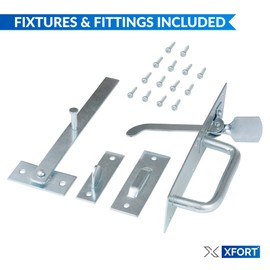 XFORT® Zinc Suffolk Gate Latch, Garden Gate & Garden Door Catch, Auto Gate Suffolk Thumb Latch Ideal for Keeping Outdoor Gates & Doors Firmly Shut.