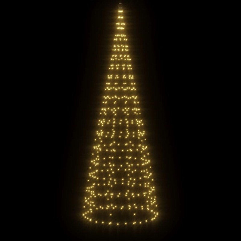 vidaXL LED Christmas Tree for Flagpole, 550 LEDs, Warm White,