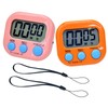 2 Pack Small Digital Kitchen Timer Magnetic Back and On/Off,