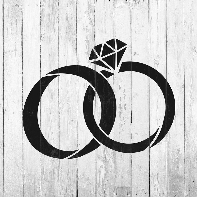 Wedding Rings Stencil Template for Walls and Crafts - Reusable