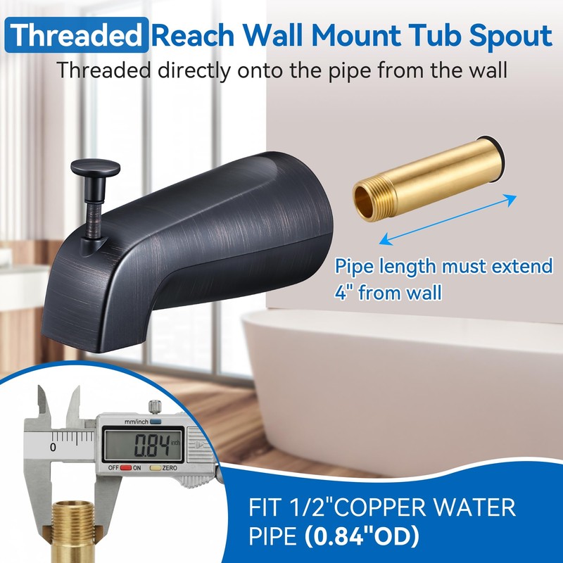 Dreyoo 5 1/4 Inch Bathroom Tub Spout Compatible with Westbrass