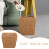 Kichvoe Slim Woven Trash Can, Wicker Waste Basket Slim Garbage