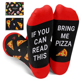 Zmart Pizza Socks Box Pizza Gifts - If You Can Read This, Funny Socks For Men With Sayings