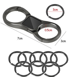 Nujvnuj 8-in-1 Quick Release Keychain Set - Heavy Duty Zinc Alloy Detachable Key Rings with Carabiner Clip | Secure Key Organizer for Car/Home/Office Keys | Durable Key Fob System for Men & Women