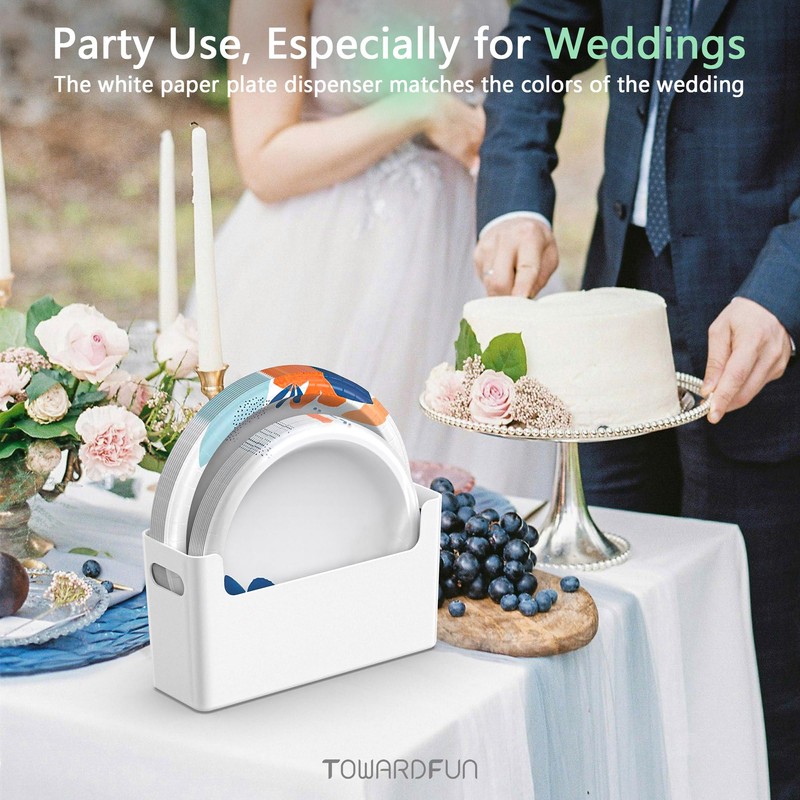 TOWARDFUN 2Pcs Paper Plate Dispenser for 6-9.5 Inch Disposable Plates,