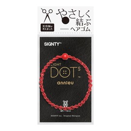 annieu LIGTH DOTS Lurex Weave Hair Elastic Hair Accessories/Bracelet/Annu [Hairdresser Designed] (Red Dots)