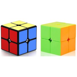 2 Pack Qiyi Qidi S 2x2 Stickerless Speed ​​Cube Color Magic Cube Puzzle by GINFH