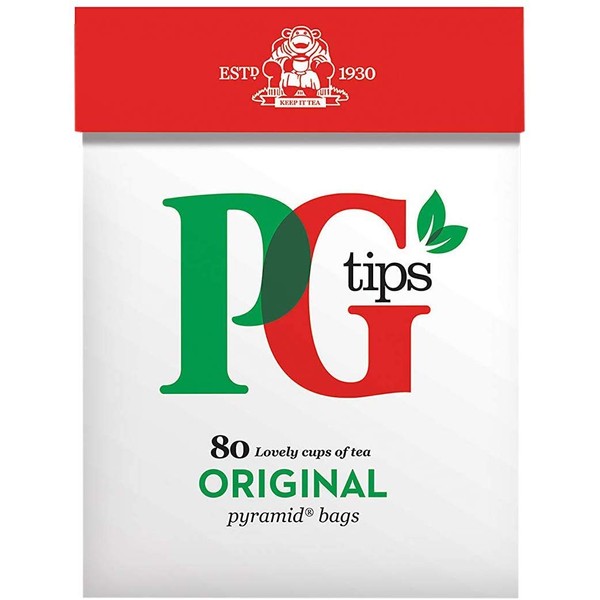 PG Tips 80 Pyramid Teabags 232 g (Pack of 6)