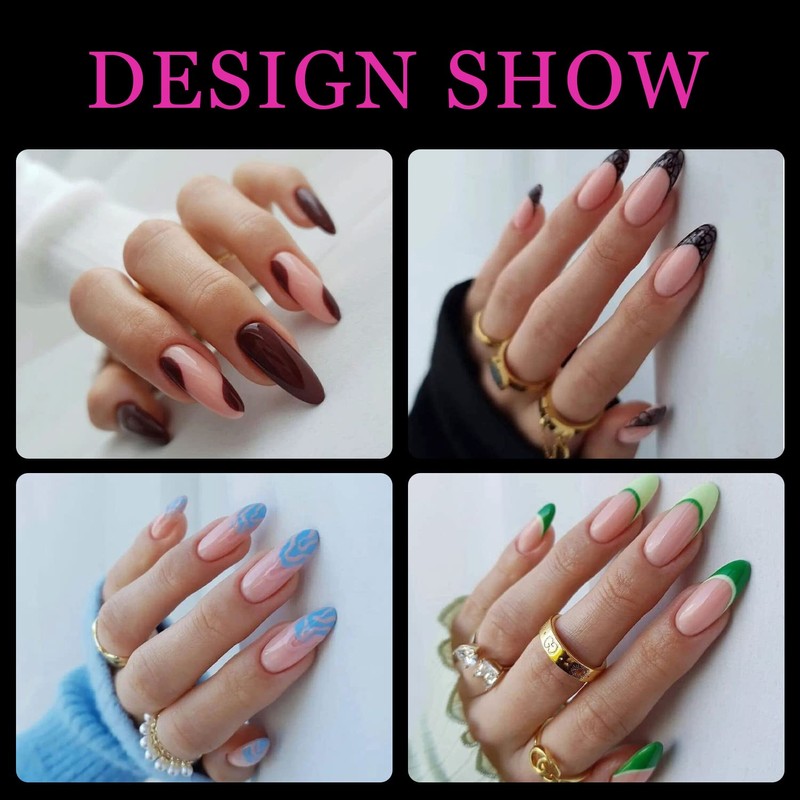 Melous Medium Stiletto Gel False Nail Tips, 120 PCS Pre