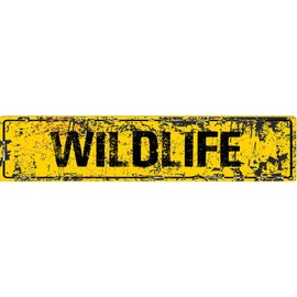 Wildlife Yellow Grunge Style Rustic Vintage Look 8" Wide Magnet for use on Any Steel Surface