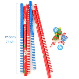 KUUQA 40Pcs Christmas Pencils with 35Pcs Erasers Fun Equipment for Party Bag Fillers Party Favor Supplies Funny Gift Idea (Total 75Pcs)
