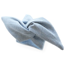 JewelVOX Wire Pony Hair Accessories, Simple Color, Wire Ribbon, Pony Stylish, Adult, [A] Light Denim