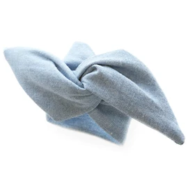 JewelVOX Wire Pony Hair Accessories, Simple Color, Wire Ribbon, Pony Stylish, Adult, [A] Light Denim