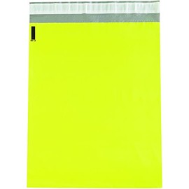 Poly Mailer Envelopes, 14 1/2" x 19", Yellow, Self-Seal with Tear Strip, Waterproof and Puncture Resistant, for Packing, Mailing, and Shipping, Pack of 100