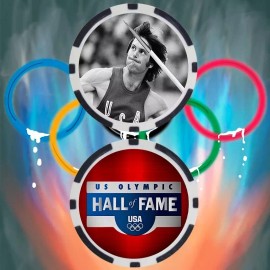 Olympics Bruce Jenner Track & Field Olympian Collectible Poker Chip Button