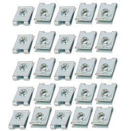 uxcell Fit M4 Screw 65Mn Spring Steel U Clip Nut Silver Tone 14mm x 10mm 25pcs