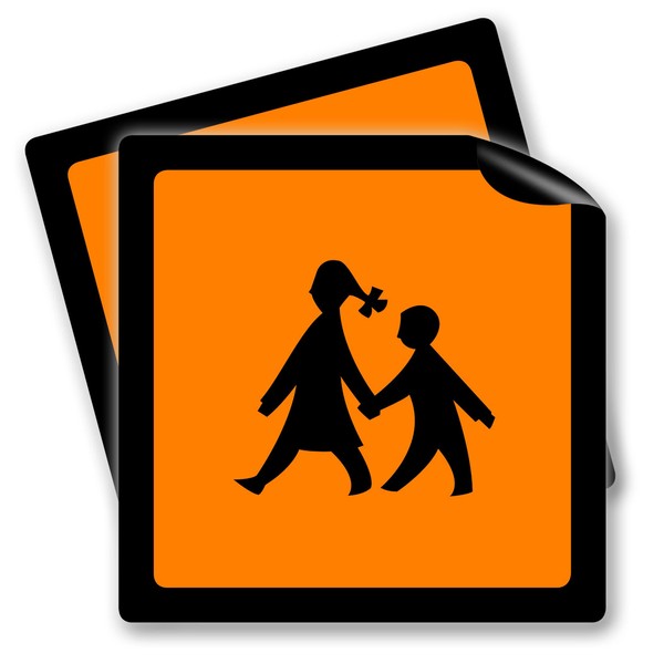 2 x School Bus Signs, Magnetic Sign, Warning Sign, School