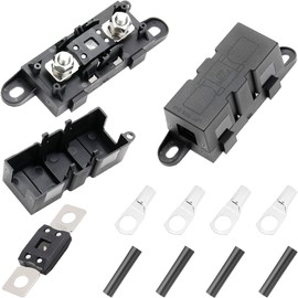 DKARDU 2 pcs ANM Fuse Holder Mega High Current Fuse Holder MEGA Car Fuse Holder with ANM 100A Fuse SC10-8 terminals heatshrink Tube for Cars Trucks Caravans Agricultural Machinery