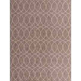 Unique Loom Outdoor Trellis Collection Area Rug - Gitter (9' x 12' Rectangle, Brown/ Ivory)
