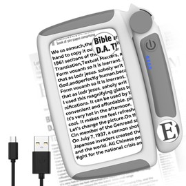 MoKo Magnifying Glass for Reading, Rechargeable 5/20/45X Full Page Book Magnifier, Magnifying Glass with Light 3 Modes, Folding Handheld Reading Magnifiers for Seniors Elderly Low Visions, Grey