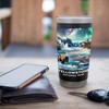 Yellowstone National Park Bison Aurora Borealis Souvenir Stainless Steel Insulated