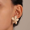 Cybche Filigree Flower Earrings Metal Flower Stud Earrings Matte Floral