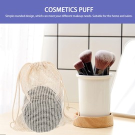 Caja de Papel Negro de Fibra de Bambú 16 Almohadillas Desmaquillantes Reutilizables y Absorbentes Bolsa de Malla para Limpieza Facial