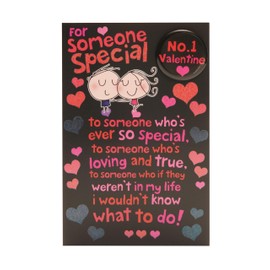 UK Greetings Valentine's Day Card For Someone Special - No. 1 Valentine Design with Badge