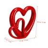 Artibetter Ornaments Red Heart Shaped Ceramic Decor Heart Couple Sculpture