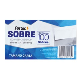 Sobre Carta Bco 90g con 100 Piezas