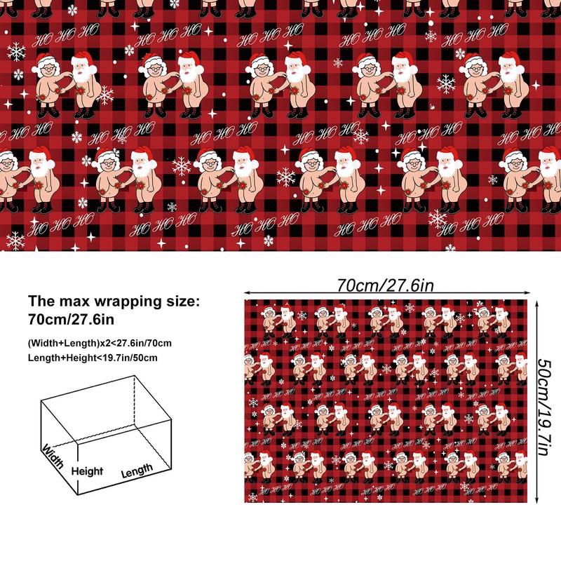 Vnaaem Funny Christmas Wrapping Paper for Women Girls Boys Men