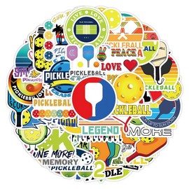 Pickleball Stickers 50 Pcs Vinyl Funny Sports Sticker for Water Bottle Skateboard Laptop Helmet Phone Scrapbook Car Luggage,Waterproof Pickleball Lovers Stickers for Adults Girls Kids