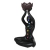 Black Yoga Meditation Avatar With 7 Chakra Zone Colors Backflow