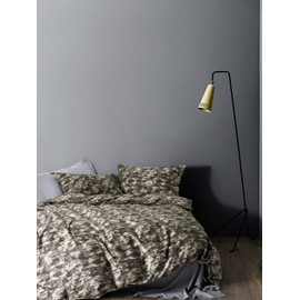 Eikei Camouflage Bedding Duvet Cover Set 100% Cotton Militarily Style Bedroom Inspired Army Minimalist Camo Campaign Green Khaki Olive (Camo, King)